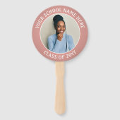 Elke prijsopgave 2 Fotoroze roze roodbruine Afstud Handwaaier (Achterkant)