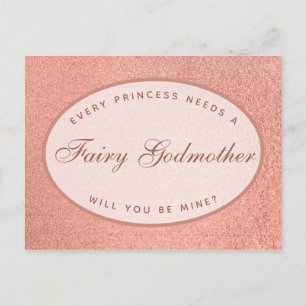 Elke prinses heeft een Fairy Godmoeder Roos Gold n Briefkaart