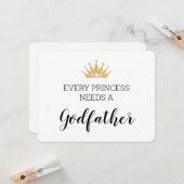 Elke prinses heeft een Godfather Christening nodig Kaart (Voorkant / Achterkant in situ)