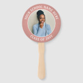 Elke Quote 2 Foto Roze Gouden Moderne Afstuderen Handwaaier (Achterkant)