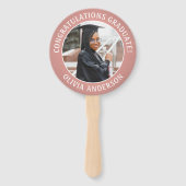 Elke Quote 2 Foto Roze Gouden Moderne Afstuderen Handwaaier (Voorkant)