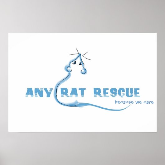 Elke Rat Rescue - Blauw Logo Poster (Voorkant)