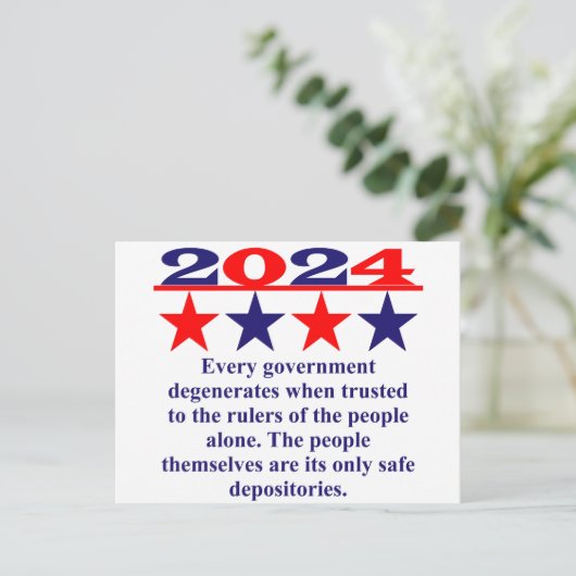 Elke regering degradeert wanneer ze wordt vertrouw briefkaart (Staand voorkant)