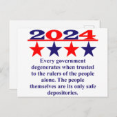 Elke regering degradeert wanneer ze wordt vertrouw briefkaart (Voorkant / Achterkant)