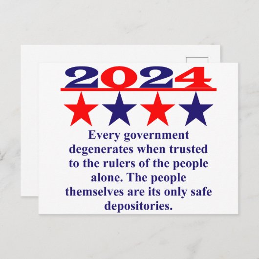 Elke regering degradeert wanneer ze wordt vertrouw briefkaart (Voorkant / Achterkant)