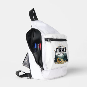 Elke reis begint met een enkele stap wandelen sling bag