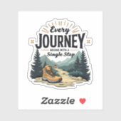 Elke reis begint met een enkele stap wandelen sticker (Vel)