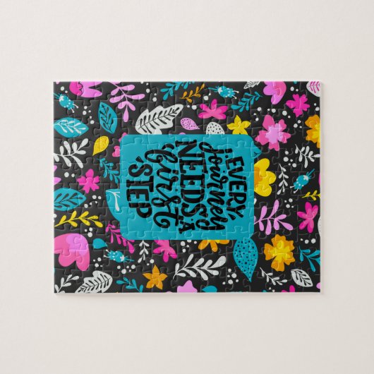 Elke reis heeft een eerste stap nodig legpuzzel (Horizontaal)