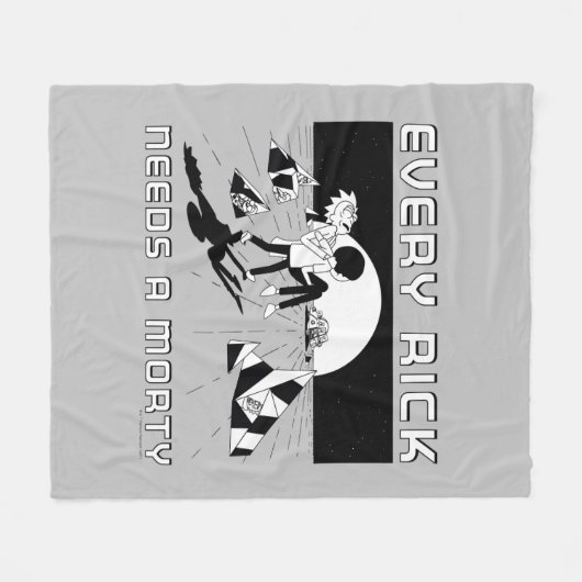 Elke Rick heeft een morty nodig Fleece Deken (Voorkant (Horizontaal))