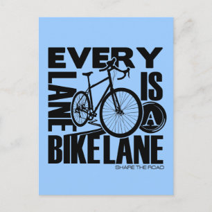 Elke rijstrook is een fietspad briefkaart