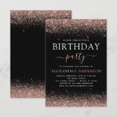 Elke Roos van de zondag Goud Roze Sparkle Glitter Kaart (Voorkant / Achterkant)