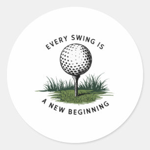 Elke schommel is een nieuw begin golf ronde sticker
