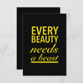Elke schoonheid heeft een beest geel nodig bedankkaart (Voorkant / Achterkant)