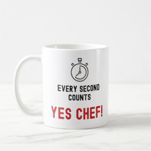 Elke seconde telt Ja Chef!T-shirt Koffiemok