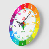 Elke seconde telt regenboogkleuren die klok leren (Hoek)