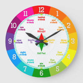 Elke seconde telt regenboogkleuren die klok leren