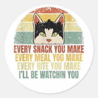 Elke snack die je kattenliefhebber grappig kitten  ronde sticker