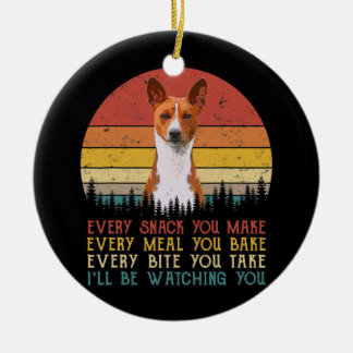 Elke snack die je maakt Basenji Dog Dog mama papa Keramisch Ornament