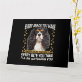 Elke snack die je maakt grappige Cavalier King Cha Kaart (Gele Bloem)