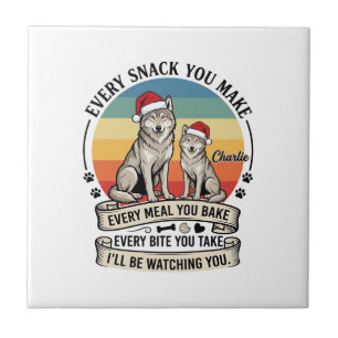 Elke Snack Die Je Maakt Hond Sinterklaas Hoed Retr Tegeltje