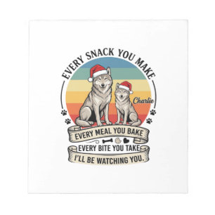 Elke snack die je maakt Hondenkerstman Hoed Retro Notitieblok