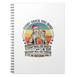 Elke snack die je maakt Hondenkerstman Hoed Retro  Notitieboek