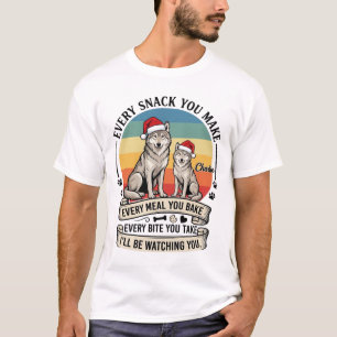 Elke snack die je maakt Hondenkerstman Retro zonso T-shirt