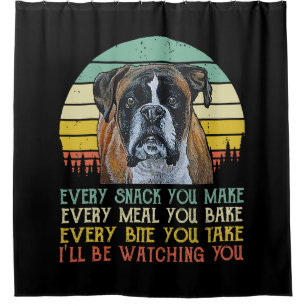 Elke snack die je maakt van Boxer hond Funny Dog m Douchegordijn