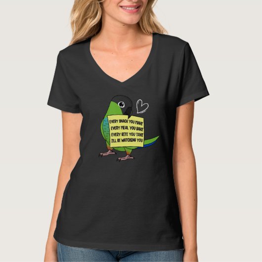 Elke Snack-maaltijd of Bite I Nanday Conure Parrot T-shirt (Voorkant)