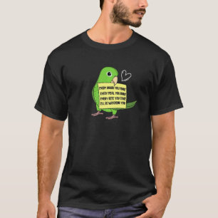 Elke snack maaltijd of hapje ik groene parkiet t-shirt