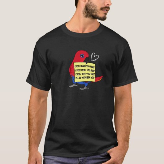 Elke snackmaaltijd of bite I Vrouw Eclectus Parrot T-shirt (Voorkant)