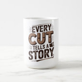 Elke snede vertelt een verhaal - rustieke houtbewe koffiemok (Center)