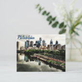 Elke stad skyline... Philadelphia Briefkaart (Staand voorkant)