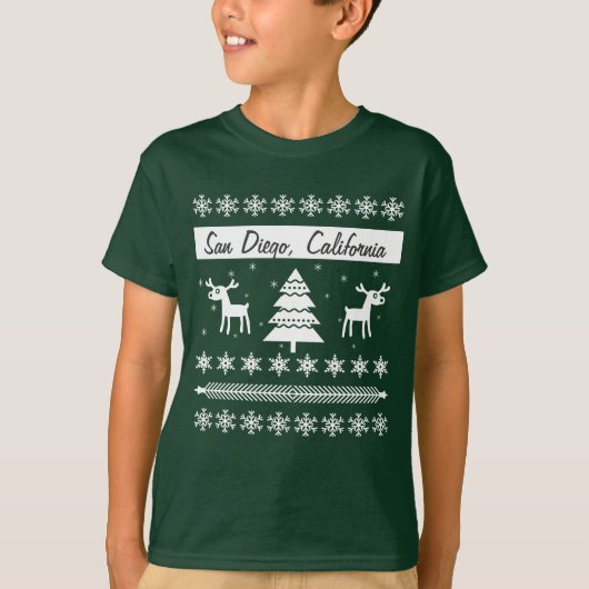 Elke stadsnaam Ugly KerstSweater Reindeer T-shirt (Voorkant)