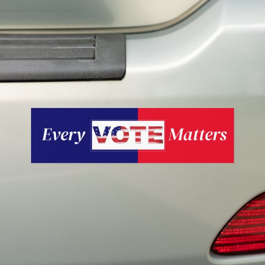 Elke stem doet ertoe bumpersticker (Op auto)