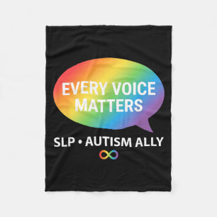 Elke Stem SLP Autism Ally Fleece Deken