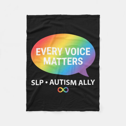 Elke Stem SLP Autism Ally Fleece Deken (Voorkant)