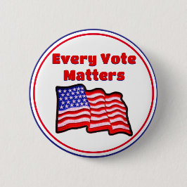 Elke Stem Telt Amerikaanse Vlag Knop Ronde Button 5,7 Cm