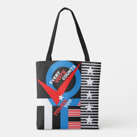 Elke stem telt Canvas tas (Achterkant)