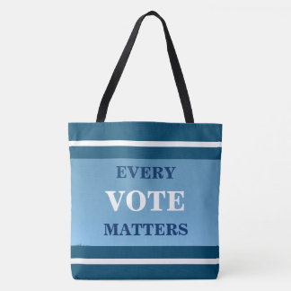 Elke stem telt, dubbelzijdig tote bag