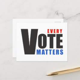 Elke stem telt - uw stem is uw macht briefkaart