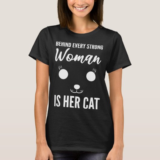 Elke Sterke Vrouw Kat Ouder T-shirt (Voorkant)