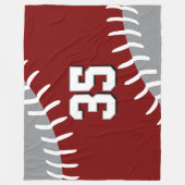 Elke teamkleuren honkbal softbal speler fleece deken (Voorkant)