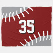 Elke teamkleuren honkbal softbal speler fleece deken (Voorkant (Horizontaal))
