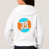 Elke teamkleuren w shirt nummer softbal honkbal (Achterkant)