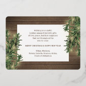 Elke tekst 10 Foto Collage Wood, Greenery & Lichte Folie Feestdagenkaart (Achterkant)