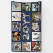 Elke tekst 12 Foto Kerstmis Nieuwjaar Blauw Feestd Spandoek (Verticaal)