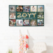 Elke tekst 12 Foto Kerstmis Nieuwjaar Groen Vakant Spandoek (Insitu)