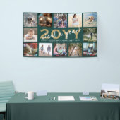 Elke tekst 12 Foto Kerstmis Nieuwjaar Groen Vakant Spandoek (Beurs)