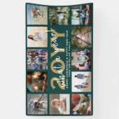 Elke tekst 12 Foto Kerstmis Nieuwjaar Groen Vakant Spandoek (Verticaal)